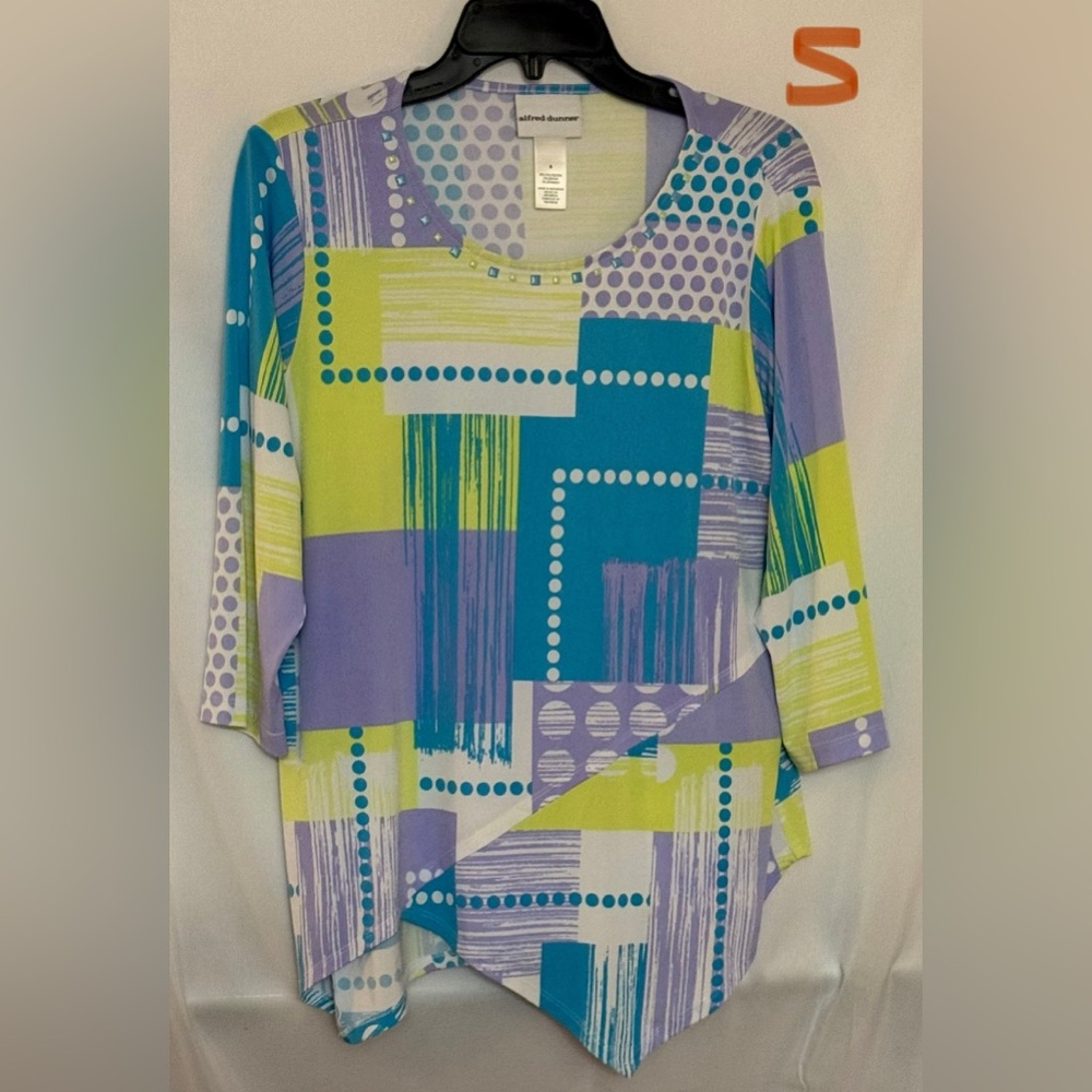 Alfred Dunner Multicolor Geometric Blouse